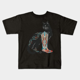 Cat Cowboy Chronicles Whiskers Kids T-Shirt